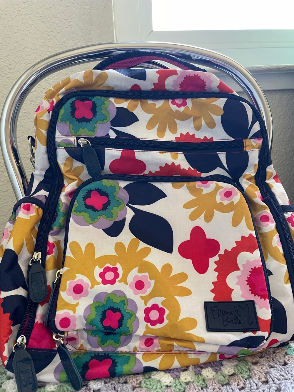 Floral Multicolor Crossbody diaper Bag/backpack/travel bag - Picture 5 of 15